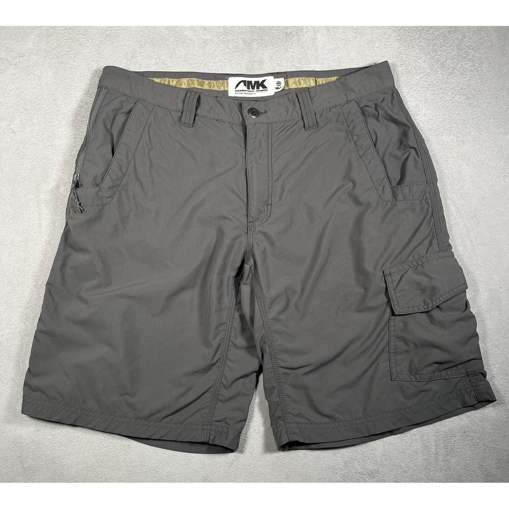 Mountain Khakis Mens 36x11 Nylon Hiking Shorts Grey Cargo Zipper Pocket Outdoor